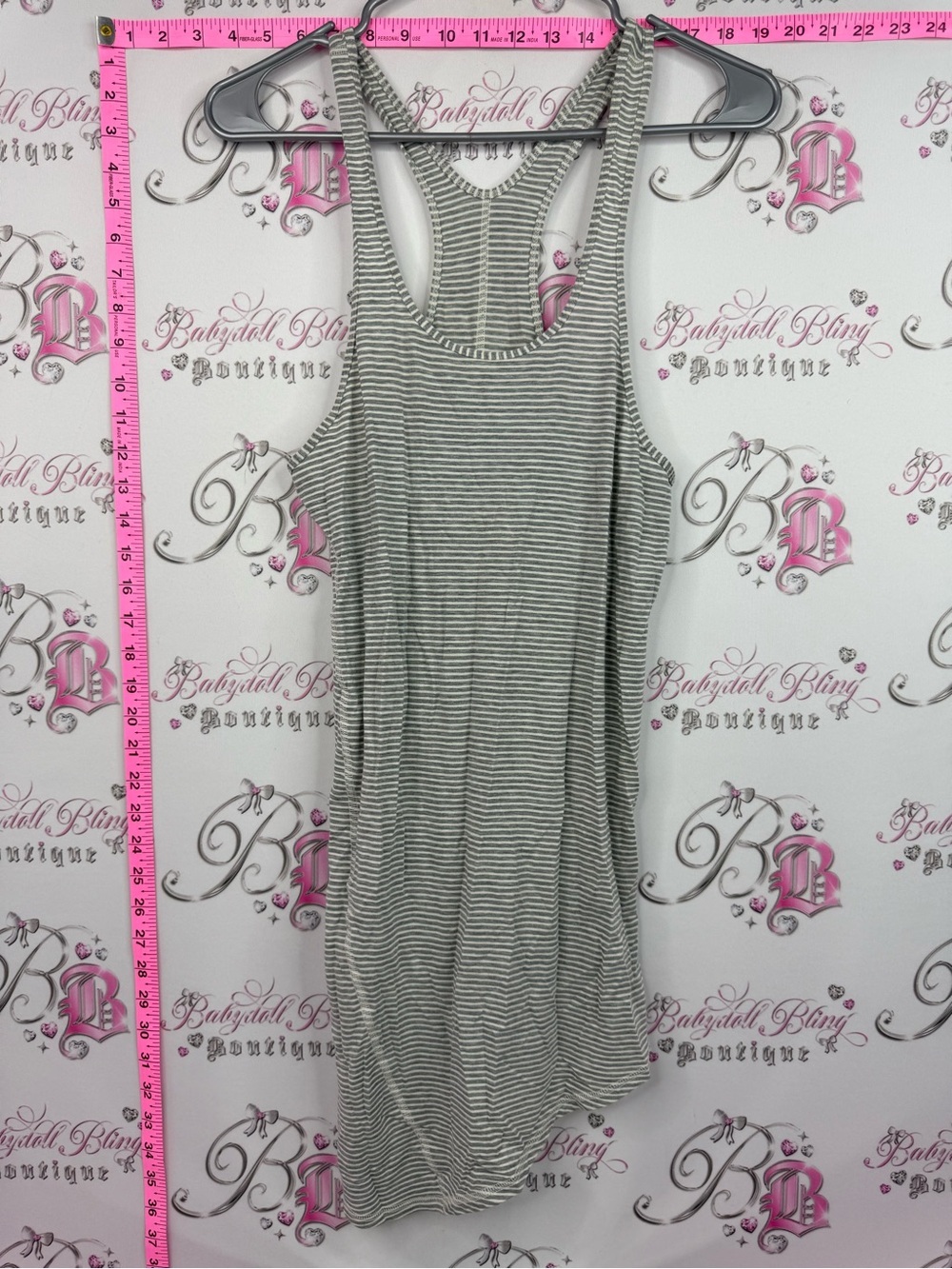 lululemon athletica Striped Racerback Tank top - Gray and White